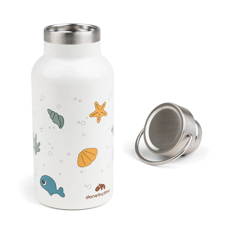 Done by Deer Termos boca 350ml Sea friends Beige - Image 2