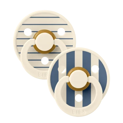 BIBS cucle Studio colour Pin Ivory Steel blue 2kom (6-18m)