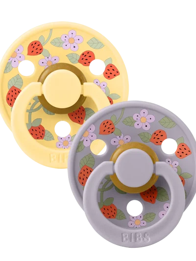 BIBS x Liberty cucle Strawberries Cream Pale Butter (0-6m) 2kom