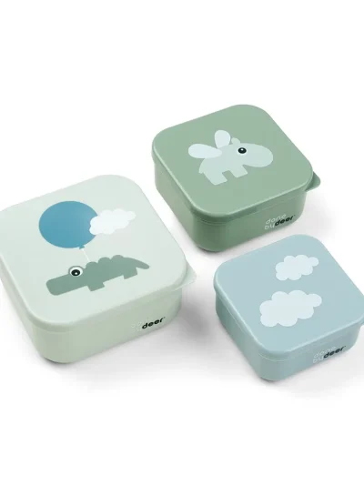 Done by Deer kutijice za grickalice (set 3 kom) Happy clouds Green