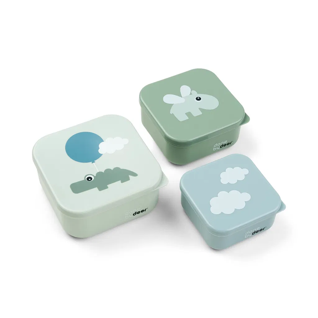 Done by Deer kutijice za grickalice (set 3 kom) Happy clouds Green