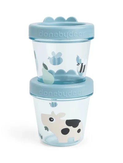 Dječije posudice za hranu - set od 2 komada Tiny farm Blue