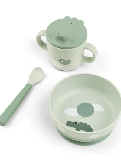 Done by Deer Foodie set za prvi obrok Happy clouds Green