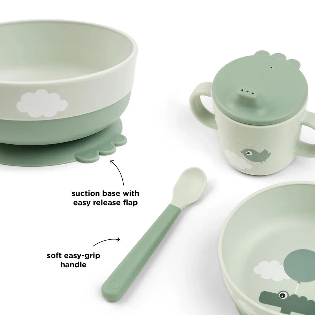 Done by Deer Foodie set za prvi obrok Happy clouds Green - Image 6