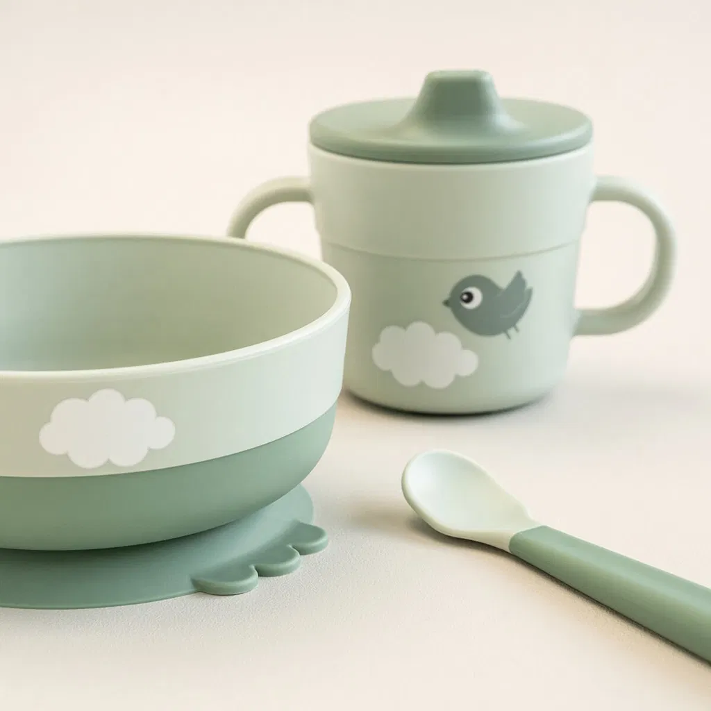 Done by Deer Foodie set za prvi obrok Happy clouds Green - Image 8