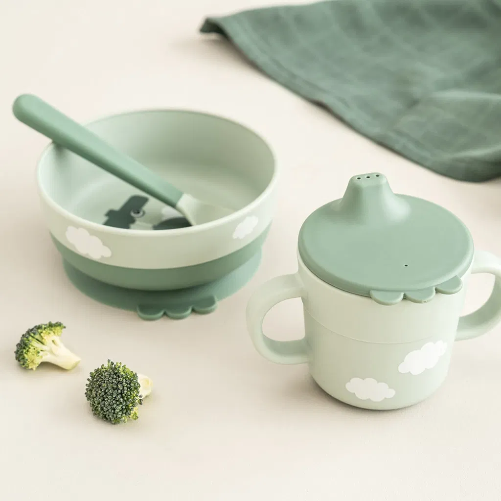 Done by Deer Foodie set za prvi obrok Happy clouds Green - Image 2