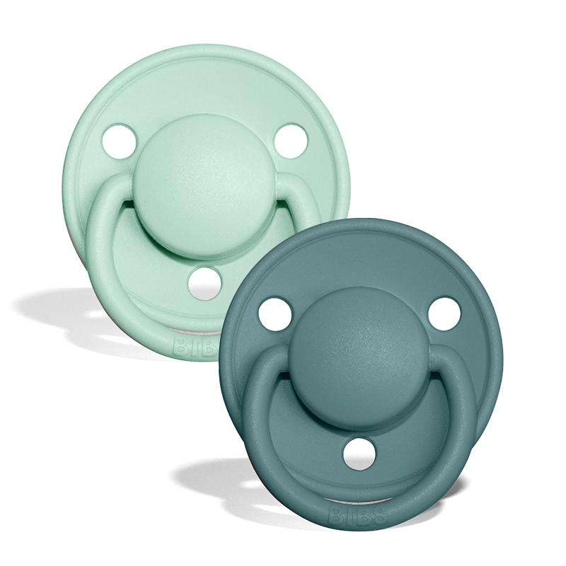 Bibs De Lux cucle Nordic Mint & Island Sea Silicone (0-36m) 2kom