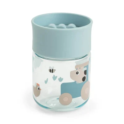 Done by Deer 360° čaša za učenje samostalnog pijenja Tiny farm Blue