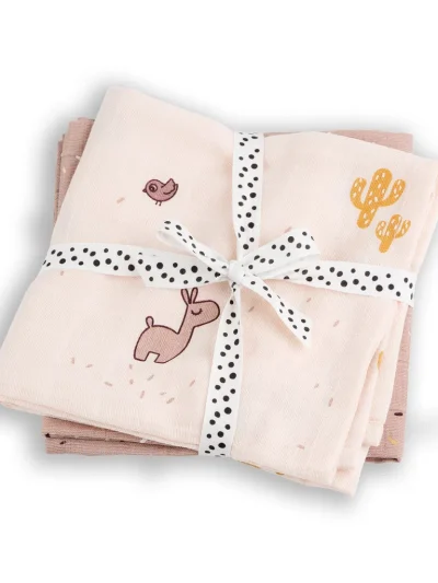 Done by Deer Organske GOTS muslin pelene (2 kom) 120×120 Lalee Powder