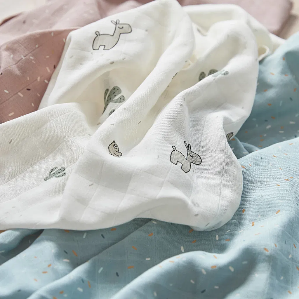 Done by Deer Organske GOTS muslin pelene (2 kom) 120×120 Lalee Blue - Image 3