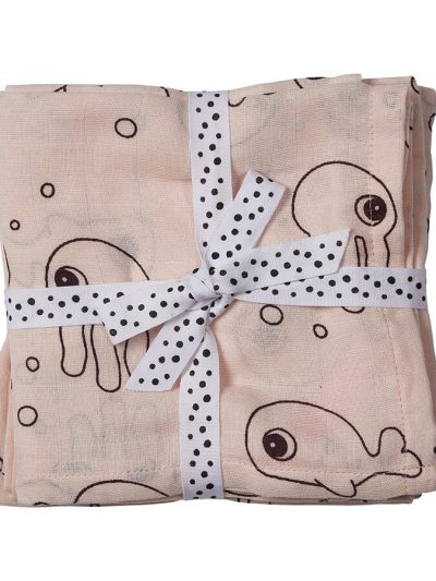 Done by Deer Komplet 2 swaddle pamučne pelene 120×120 Sea friends Powder