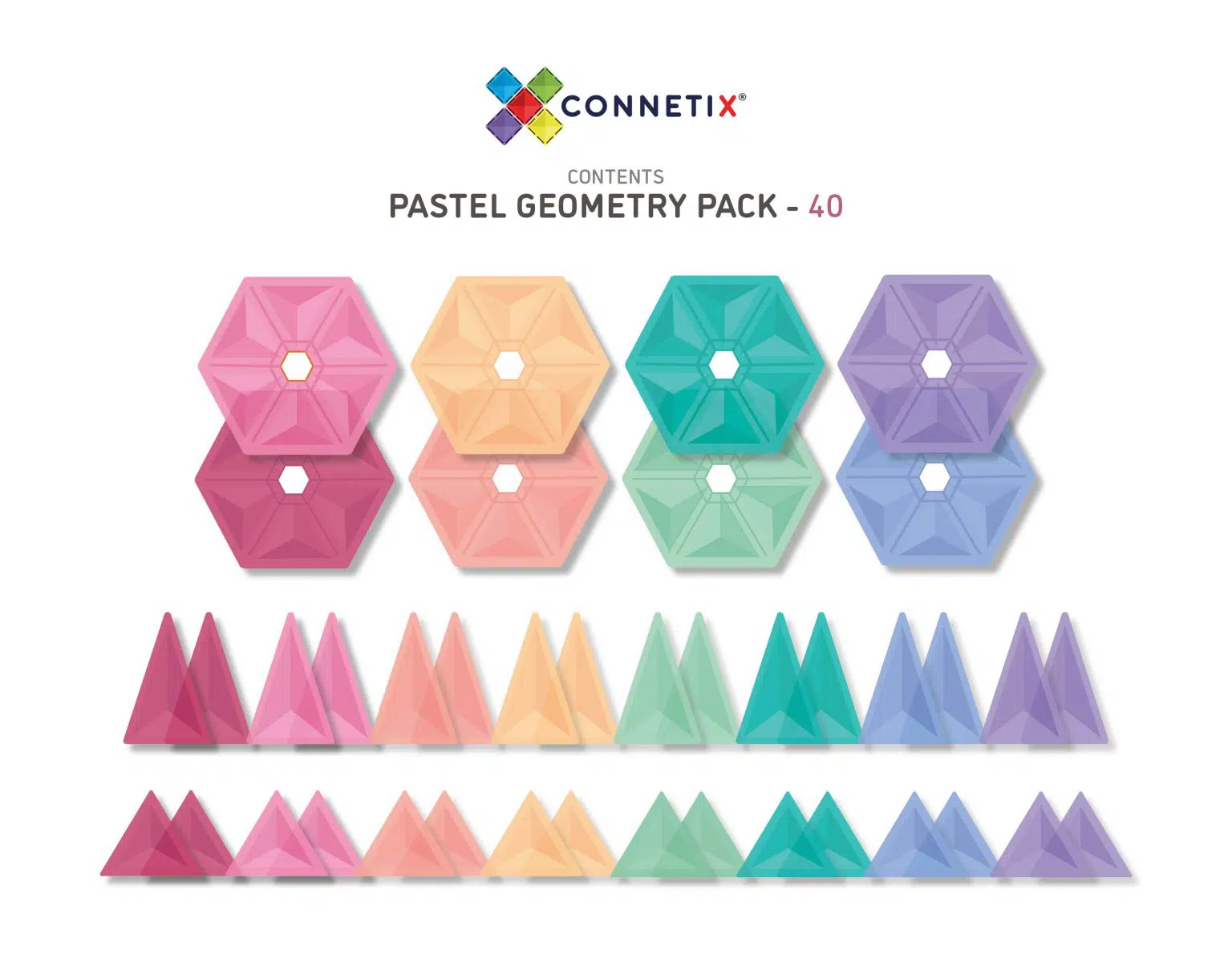 Connetix Tiles Pastel Geometrijski set (40 kom) - Image 5