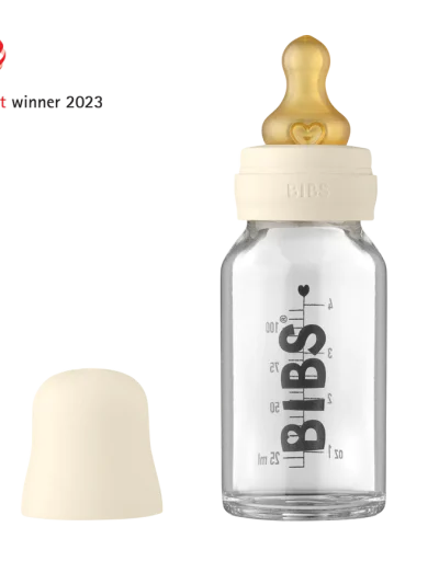 BIBS Staklena flašica 110 ml (set) Ivory