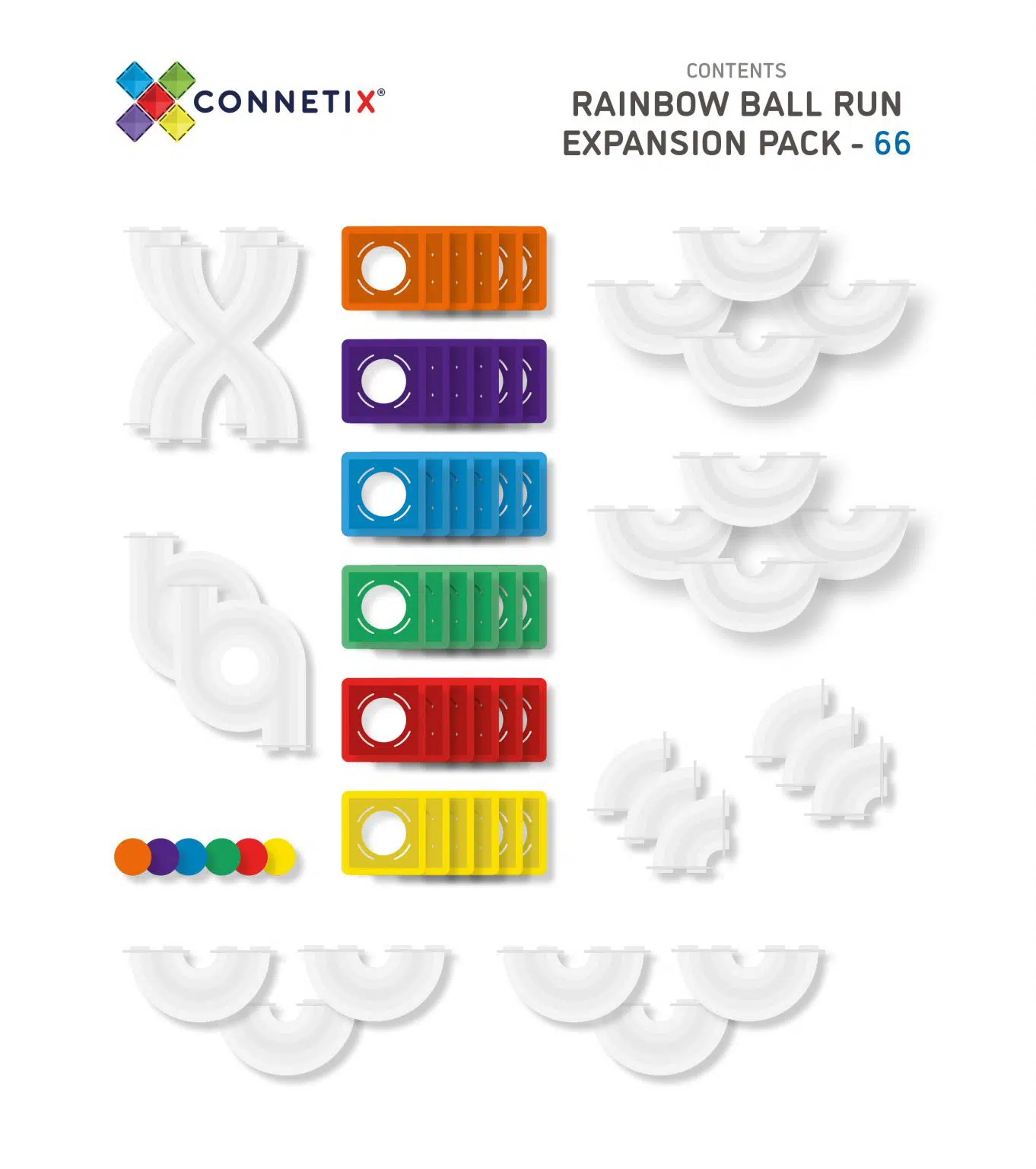 Connetix Tiles Rainbow Ball Run Expansion set (66 kom) - Image 7