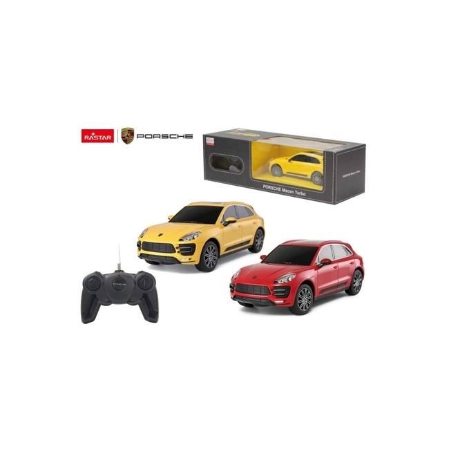 Rastar Porsche Macan Turbo – žuti auto na daljinski 1:24
