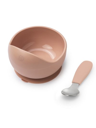 Elodie Set silikonska zdjelica i kašikica Blushing Pink