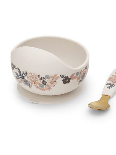 Elodie Set silikonska zdjelica i kašikica Blue Garden Lt Placement