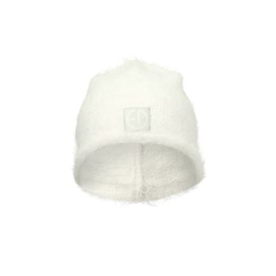 Elodie Plišana pletena kapa Furry Knit Beanie, Vanilla White