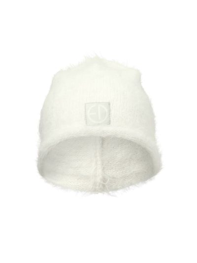 Elodie Plišana pletena kapa Furry Knit Beanie, Vanilla White