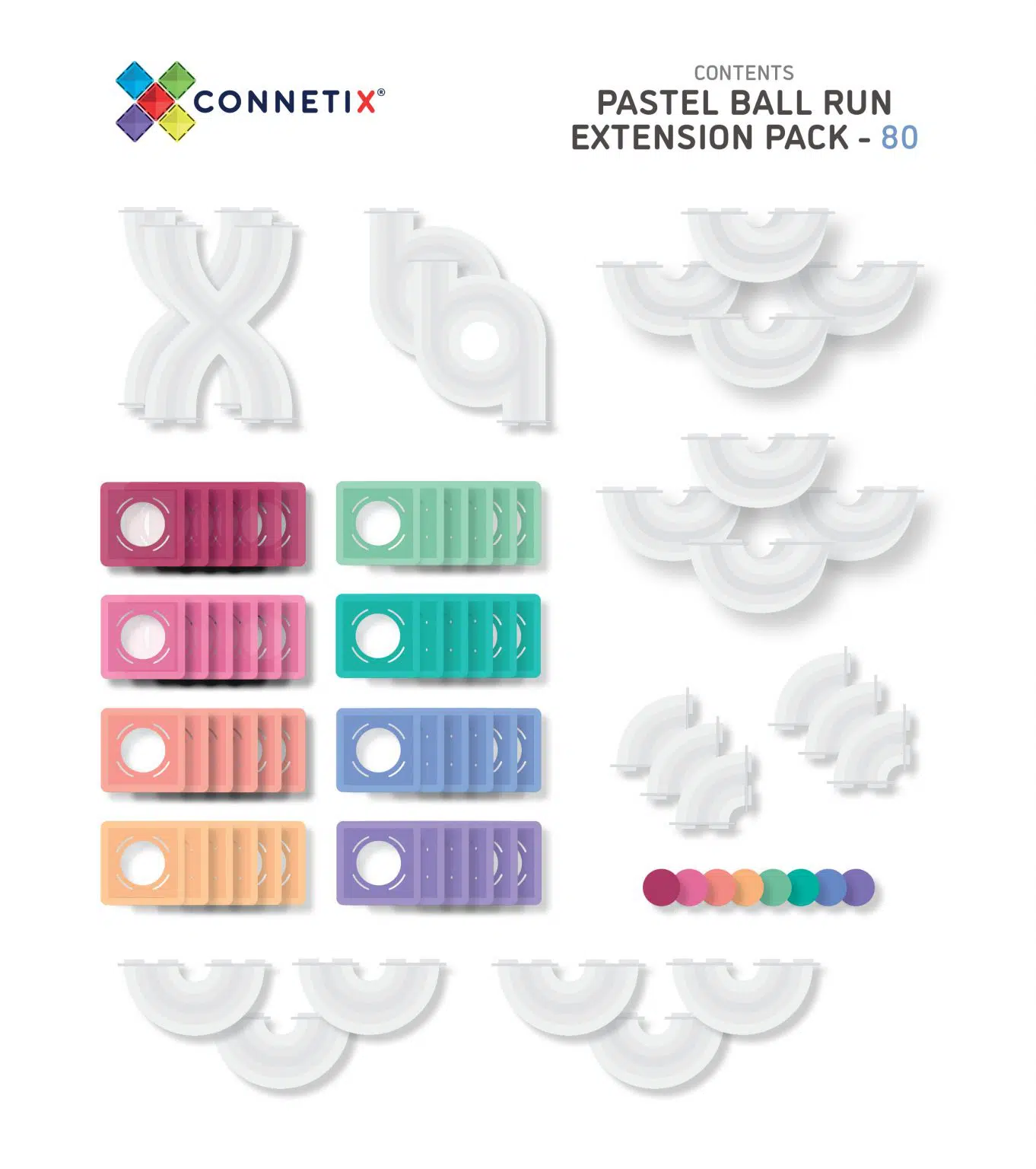 Connetix Tiles Pastel Ball Run Expansion set (80 kom) - Image 11