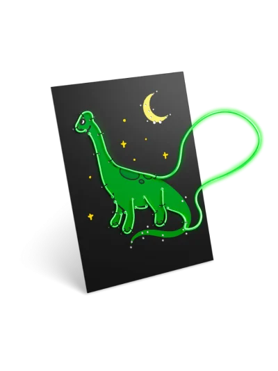 Kidywolf KIDYNEON Kreativni set za svjetleću zidnu dekoraciju Dinosaur