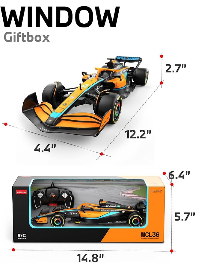 Rastar McLaren F1 MCL36 – narandžasto-crni bolid na daljinski 1:18 - Image 2