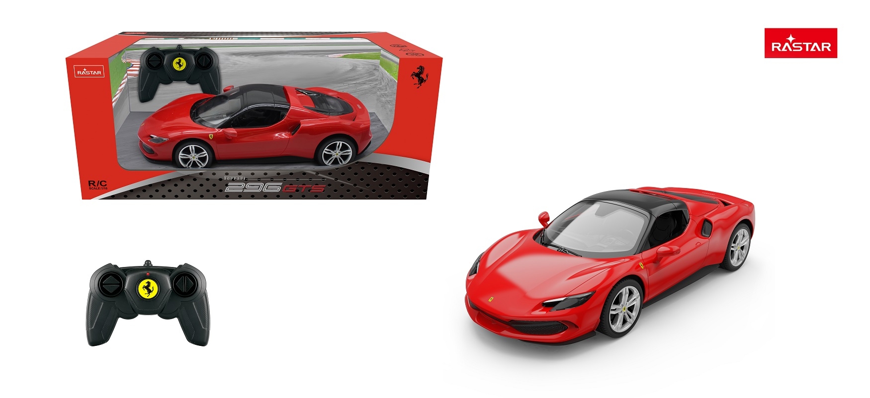 Rastar Ferrari 296 GTS – crveni auto na daljinski 1:16 - Image 6