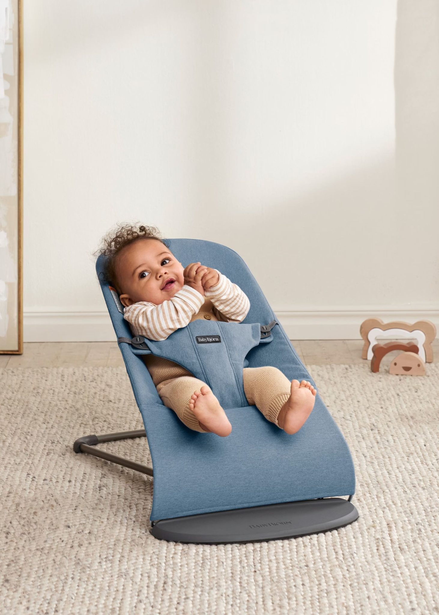 BabyBjörn Ležaljka za bebe Bliss Woven Mélange, Blue - Image 2