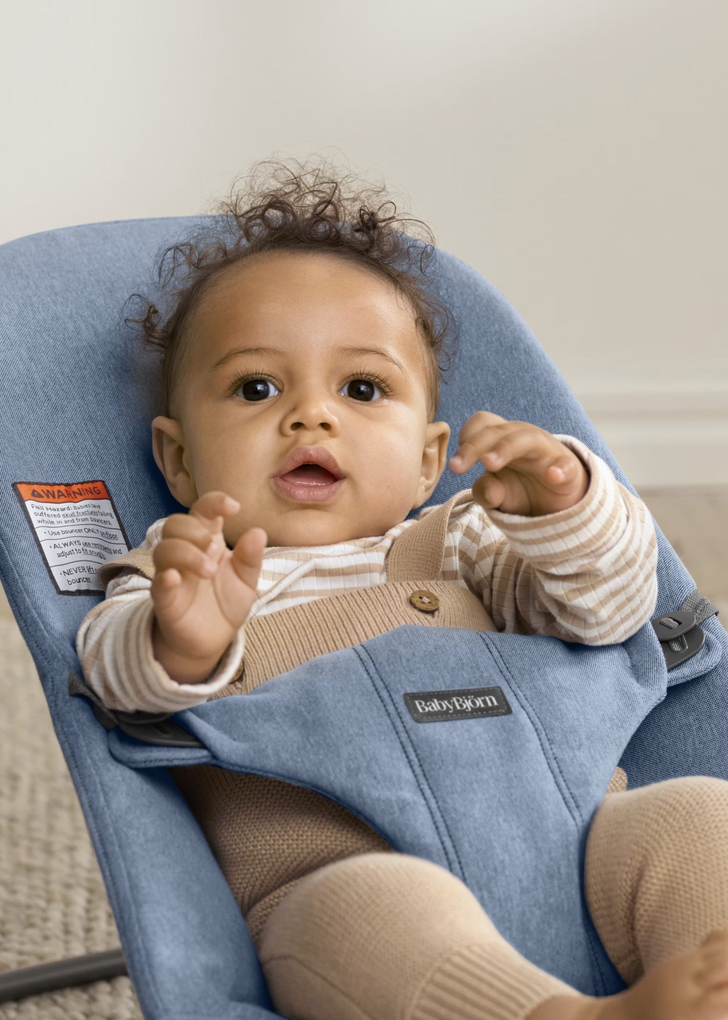 BabyBjörn Ležaljka za bebe Bliss Woven Mélange, Blue - Image 3
