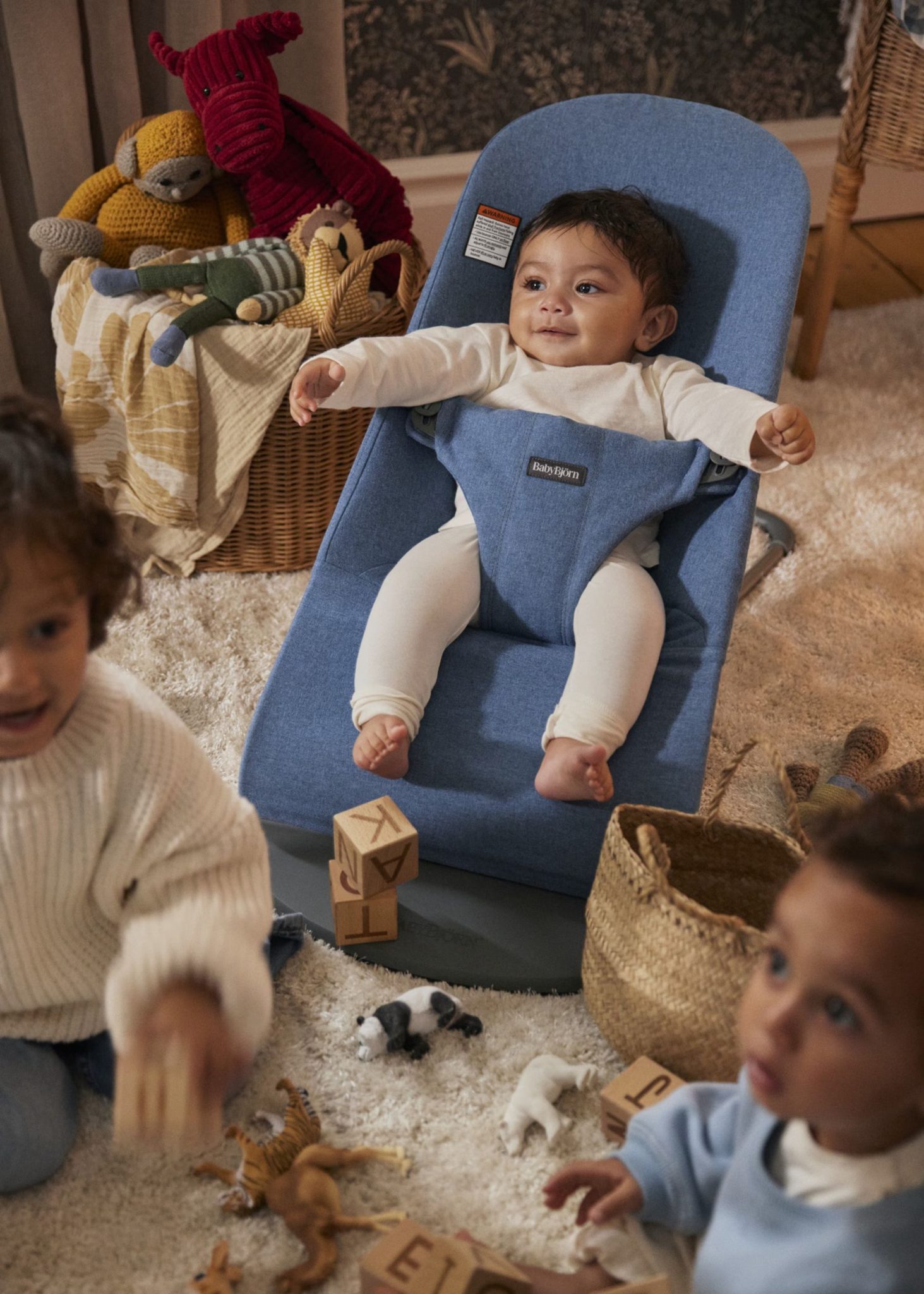 BabyBjörn Ležaljka za bebe Bliss Woven Mélange, Blue - Image 12