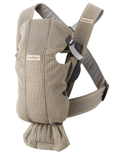 BabyBjörn Nosiljka za bebe Mini Grey Beige, 3D Mesh
