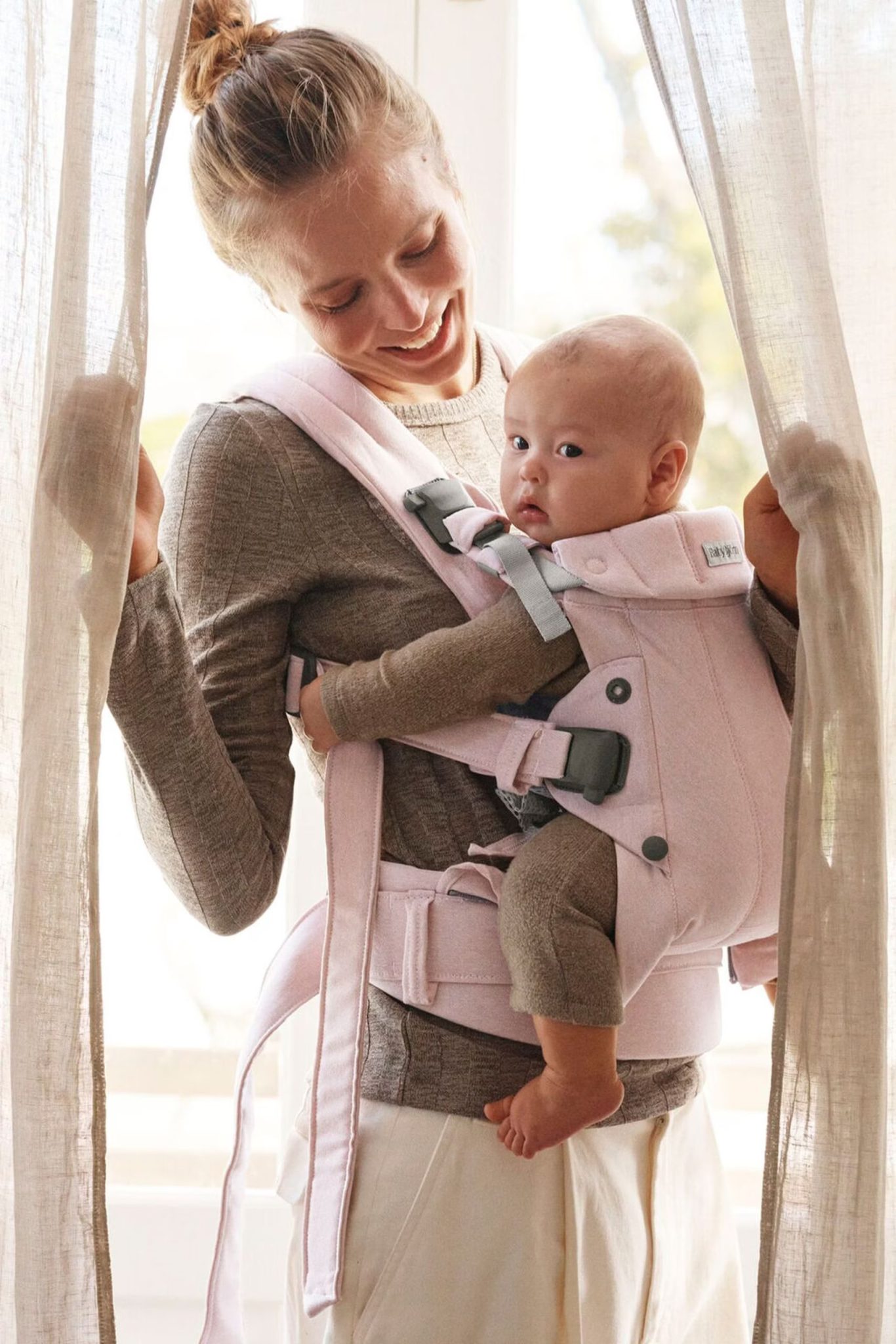 BabyBjörn Nosiljka Harmony Light pink, Woven mélange - Image 2
