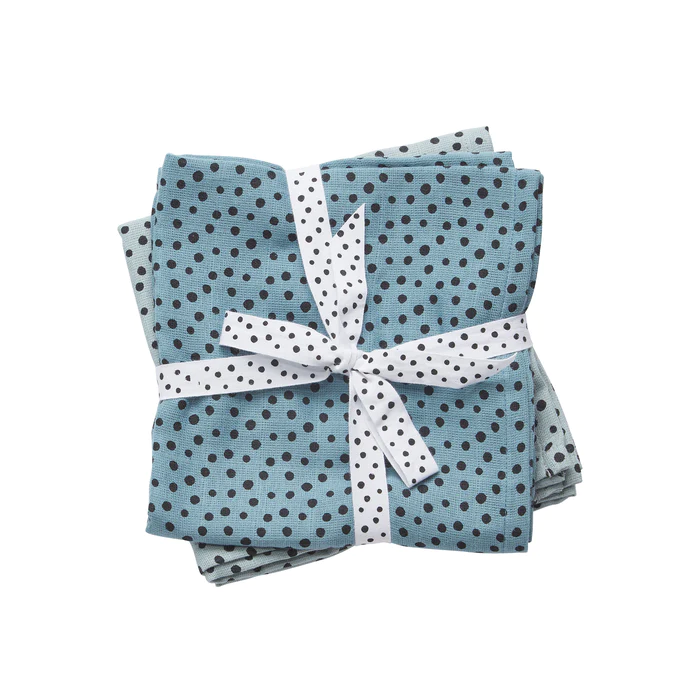 Done by Deer Komplet 2 pamučne pelene 70×70 Happy Dots Blue