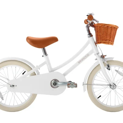 Banwood Classic Bicikl 16" White + Pletena korpica