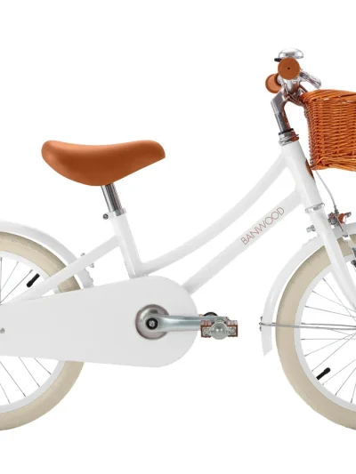 Banwood Classic Bicikl 16" White + Pletena korpica