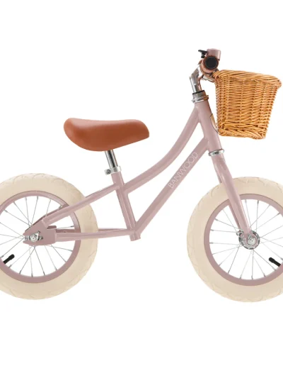 Banwood Balans Bicikl First Go Vintage Dusty Pink + Pletena korpica