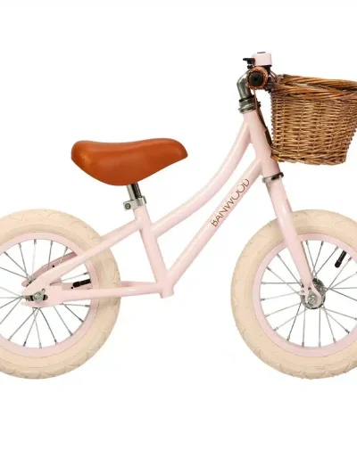 Banwood Balans Bicikl First Go Vintage Pink + Pletena korpica
