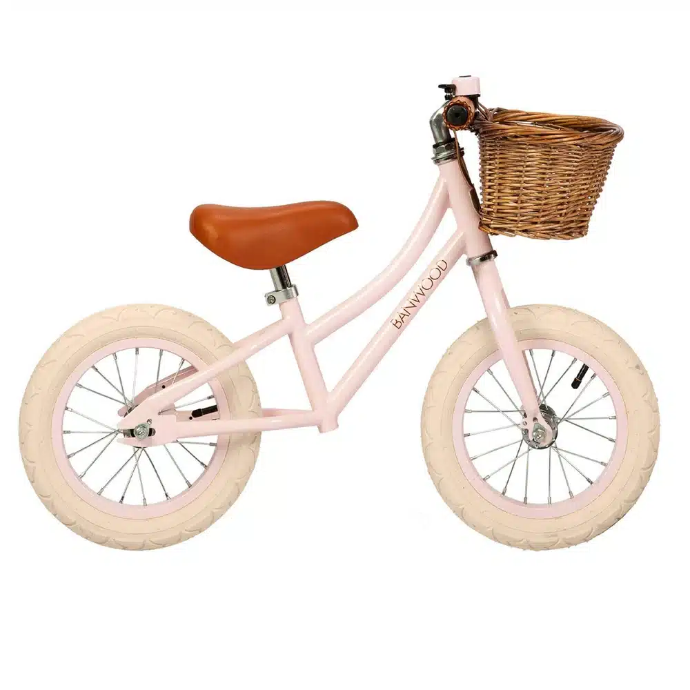 Banwood Balans Bicikl First Go Vintage Pink + Pletena korpica