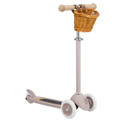 Banwood Romobil Trotinet Dusty Pink + Pletena korpica