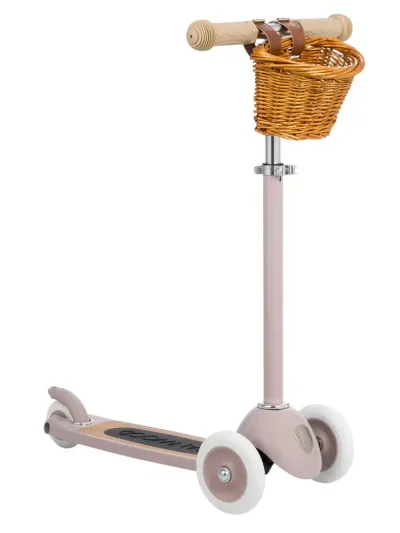 Banwood Romobil Trotinet Dusty Pink + Pletena korpica