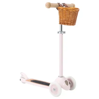 Banwood Romobil Trotinet Pink + Pletena korpica