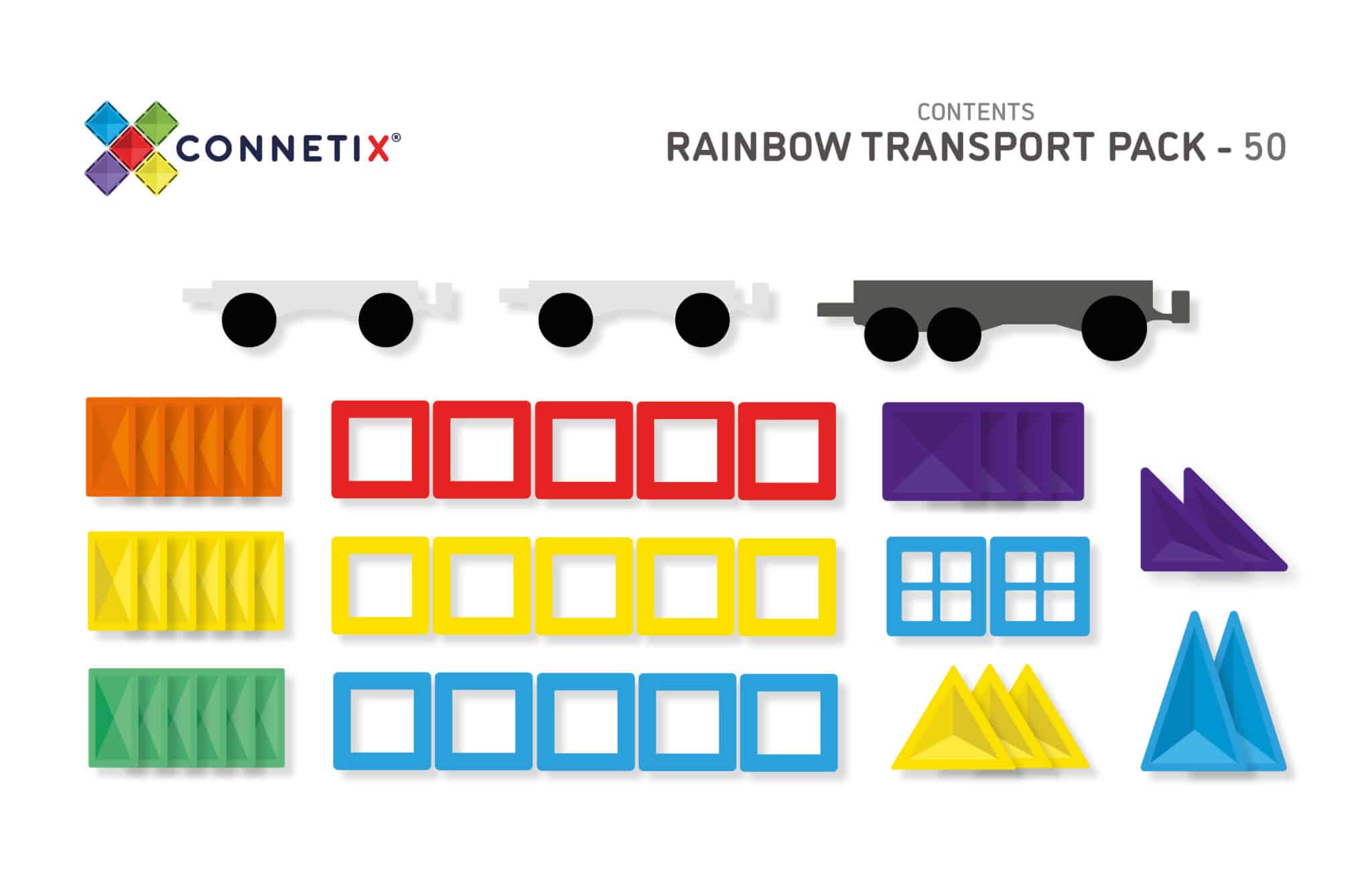 Connetix Tiles Rainbow Transport set (50 kom) - Image 10