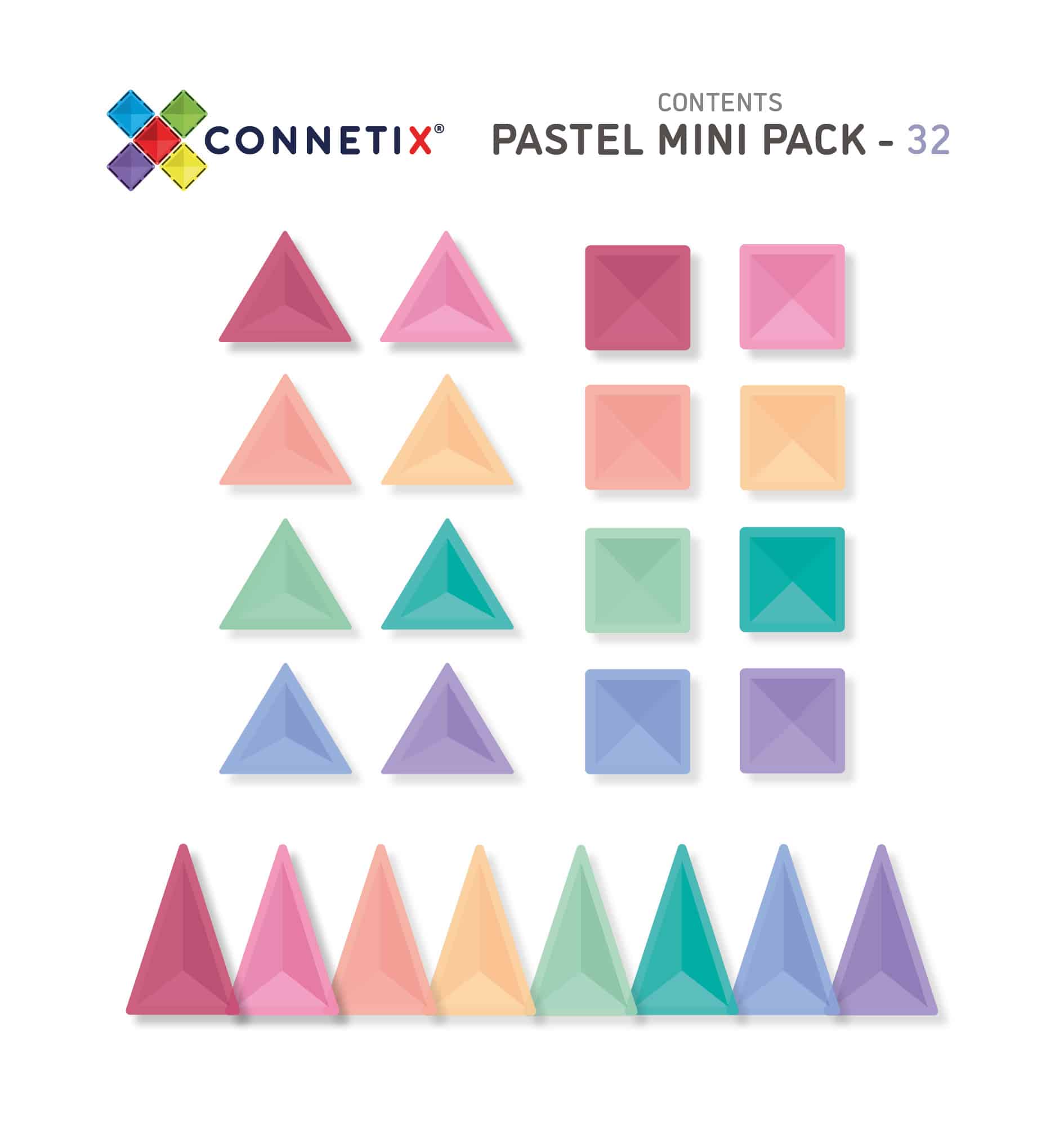 Connetix Tiles Pastel Mini set (32 kom) - Image 6