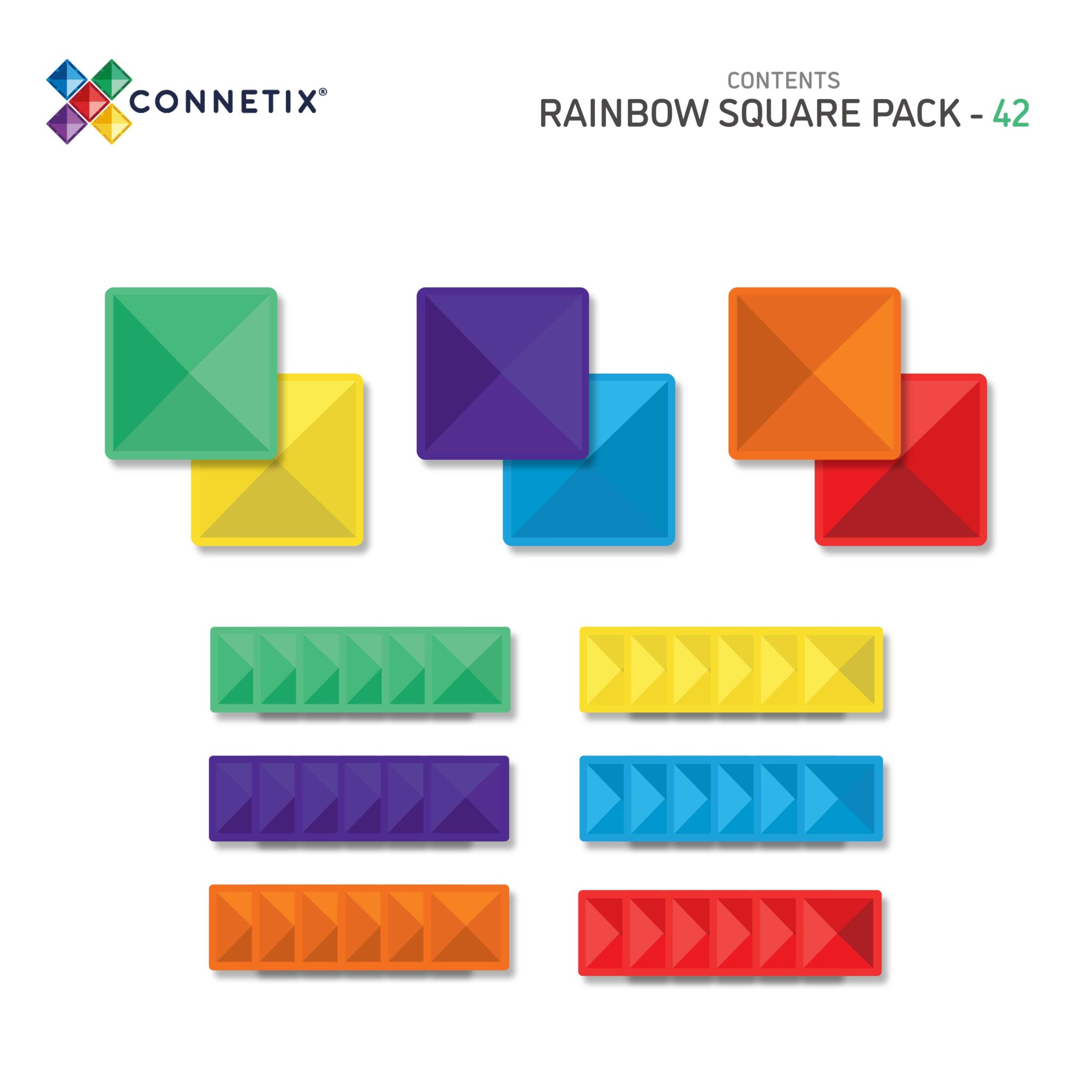 Connetix Tiles Rainbow set Square (42 kom) - Image 2