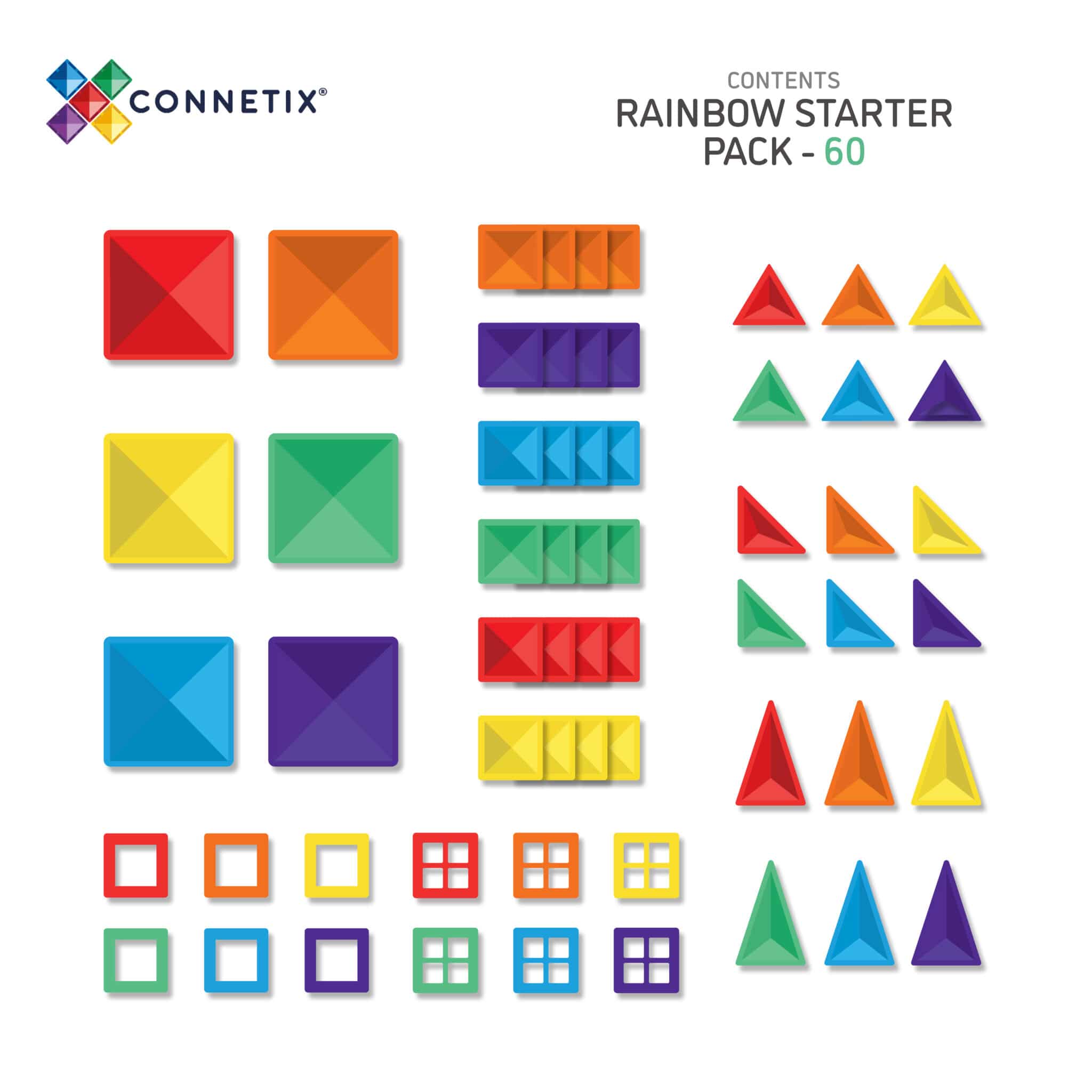 Connetix Tiles Rainbow Starter set (60 kom) - Image 9