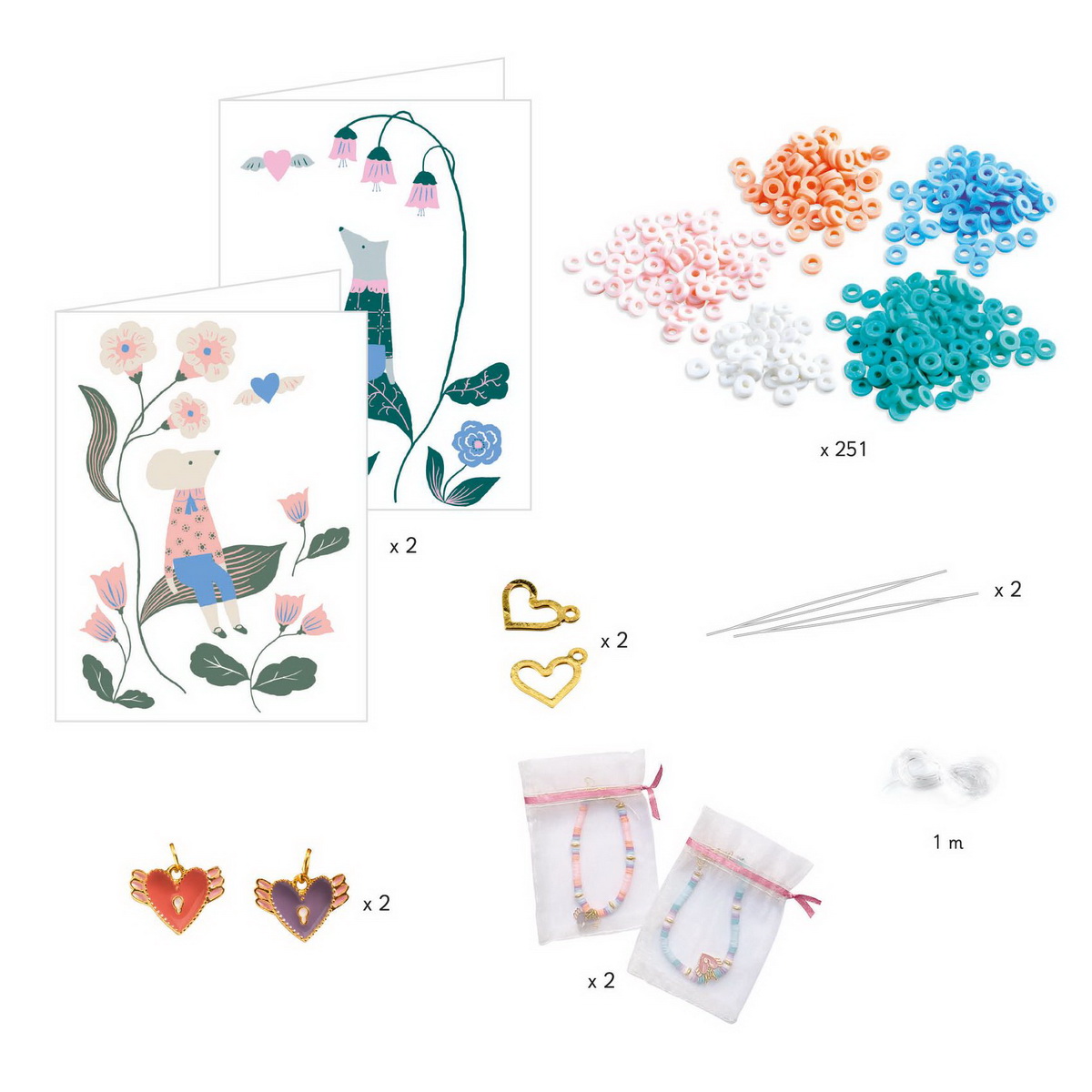 Djeco set za izradu nakita - Narukvice Heart Heishi - Image 3