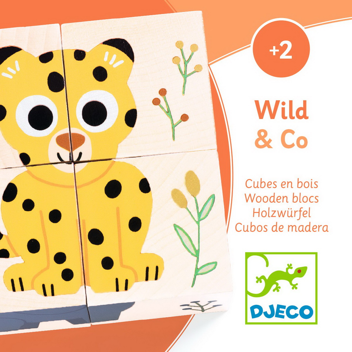 Djeco Drvene blok puzzle 4 dijela Wild & Co- 2+ godine - Image 3