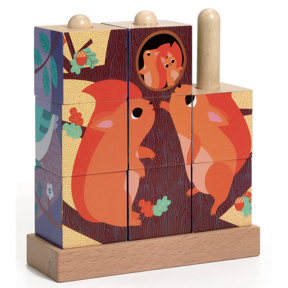 Djeco drvene puzzle - kocke za slaganje - Šuma - 3+ godine