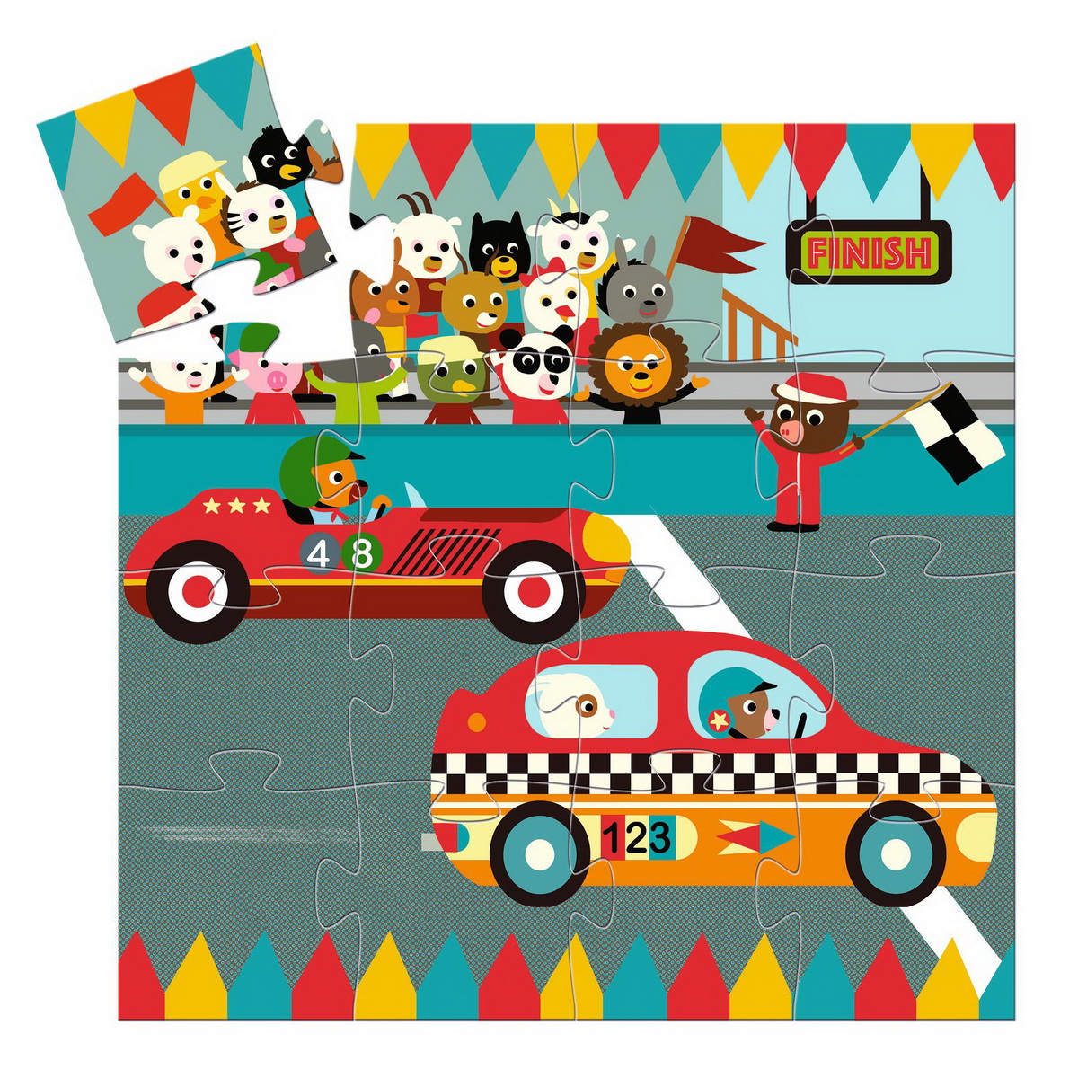 Djeco Puzzle - Trkaći autić 16 kom - 3+ mjeseci - Image 2