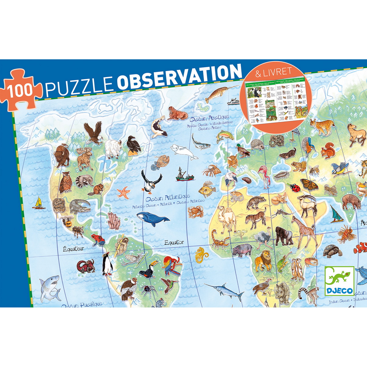 Djeco Edukativne puzzle - Životinje svijeta 100 kom - Image 6